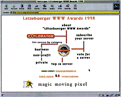 Bild von der WWW Awards Homepage