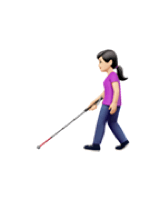 GIF Frau mit Blindenstock