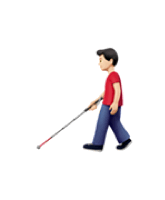 GIF Mann mit Blindenstock