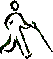Silhouette eines blinden Mannes